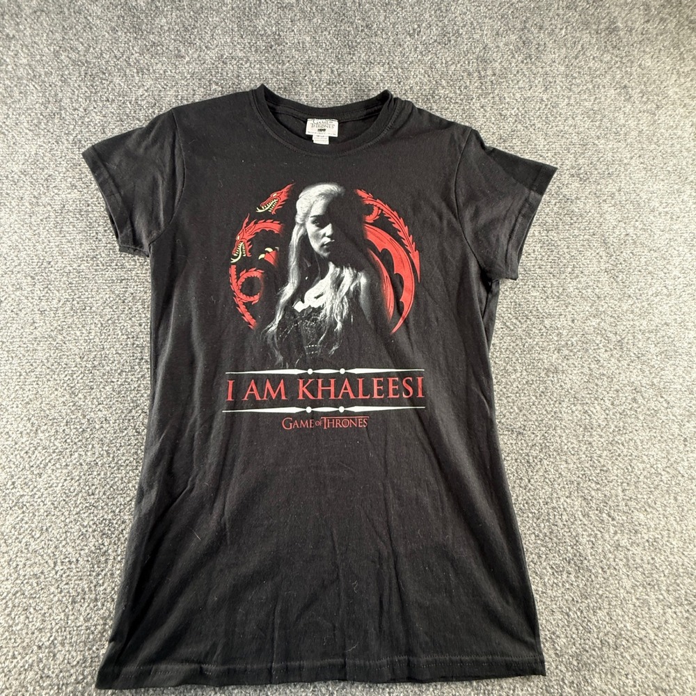 Game of Thrones I Am Khaleesi Daenerys Targaryen Black Graphic T-Shirt Ladies M